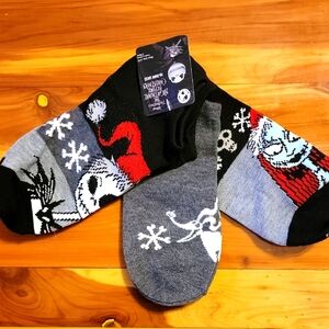 Nightmare Before Christmas Themed Socks - Black, Red, Gray